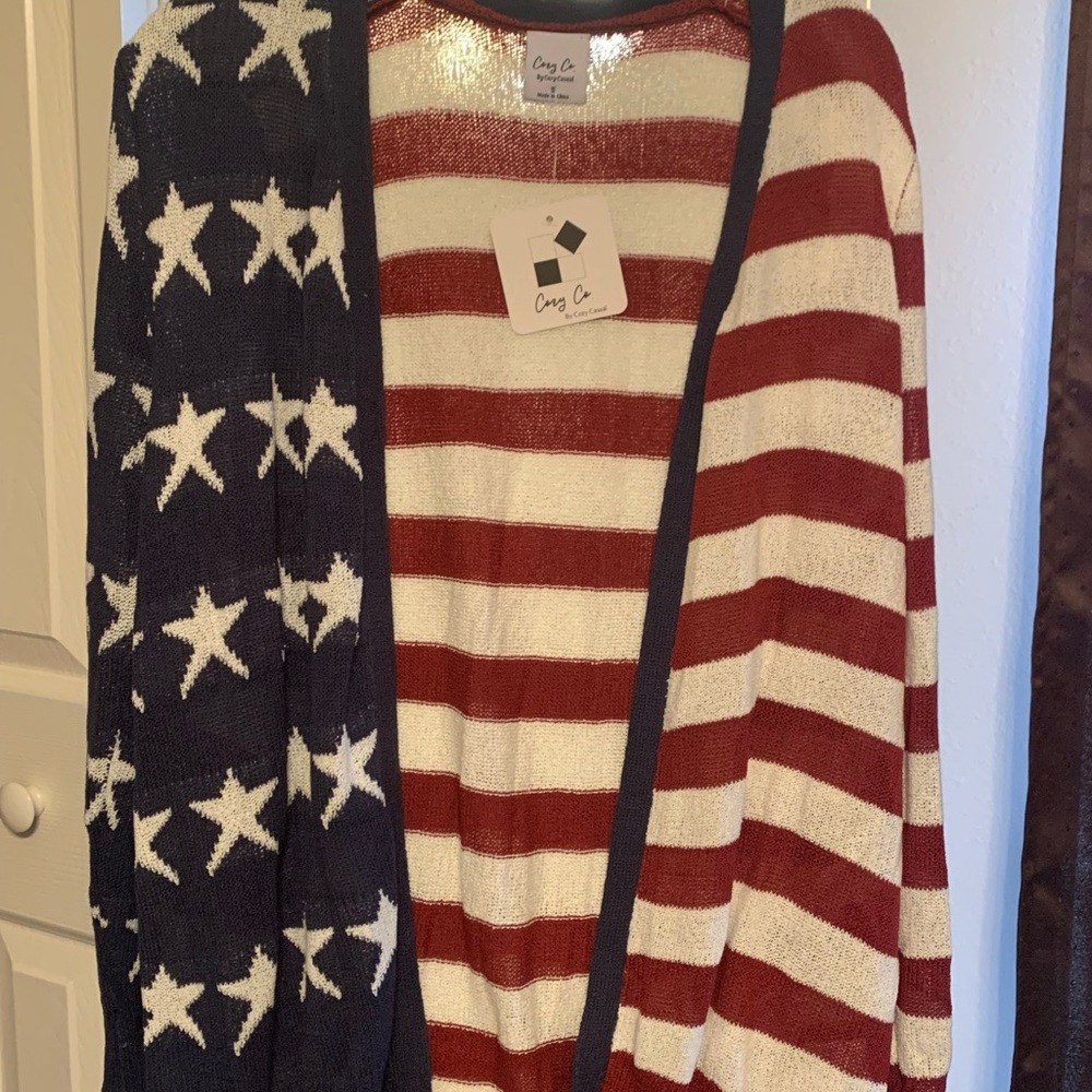 Striped and Star Patterned Cardigan